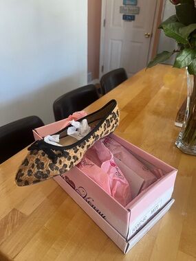 Penny Loves Kenny Leopard-Print Pointed Slip-On Flat with Black Sole